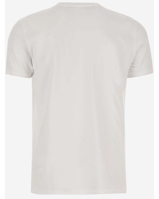 Karl Lagerfeld White Stretch Cotton T-Shirt With Logo for men