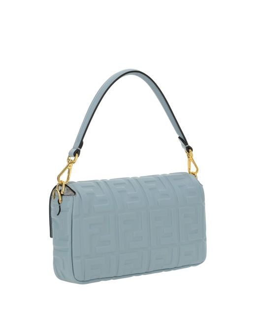 Fendi Blue Baguette Crossbody Bag