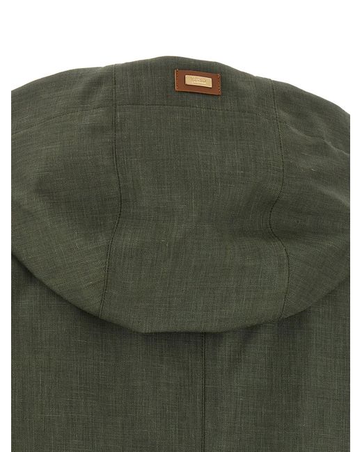 Herno Green Linen Raincoat