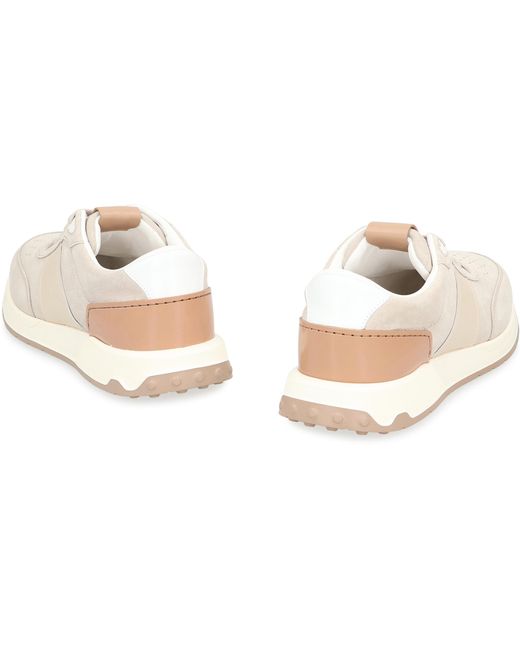 Tod's Pink Suede Sneakers With Leather Inserts Calf Trainers for men