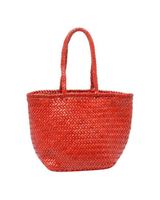 Dragon Diffusion Red Small Pearl Bucket Bag