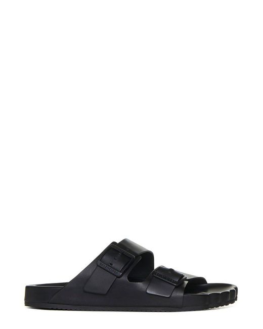 Balenciaga Black Double Buckled Slippers for men