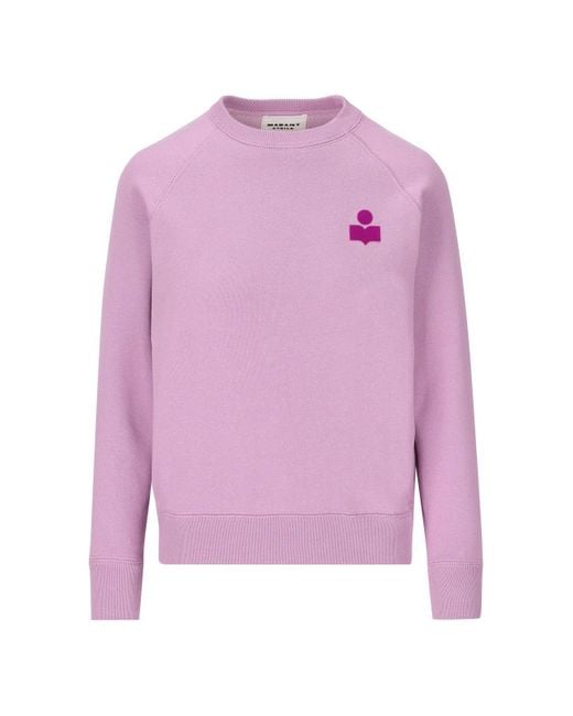 Isabel Marant Pink Milla Logo Printed Crewneck Sweatshirt