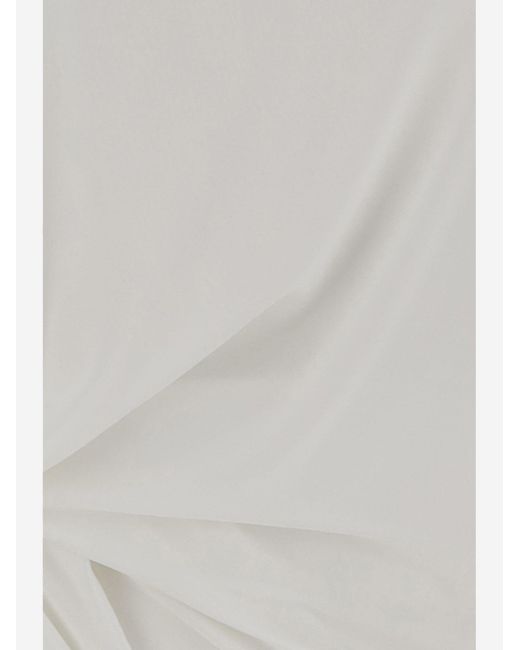 Jacquemus White Top Peplo Viscose Dress