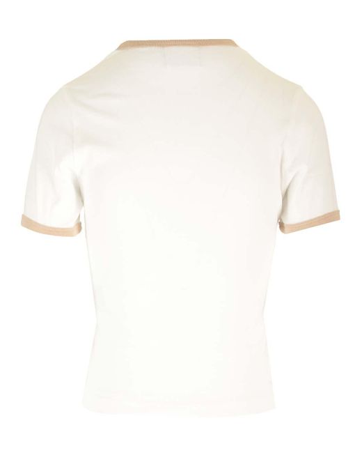 Courreges White T-Shirt With Contrasting Hems