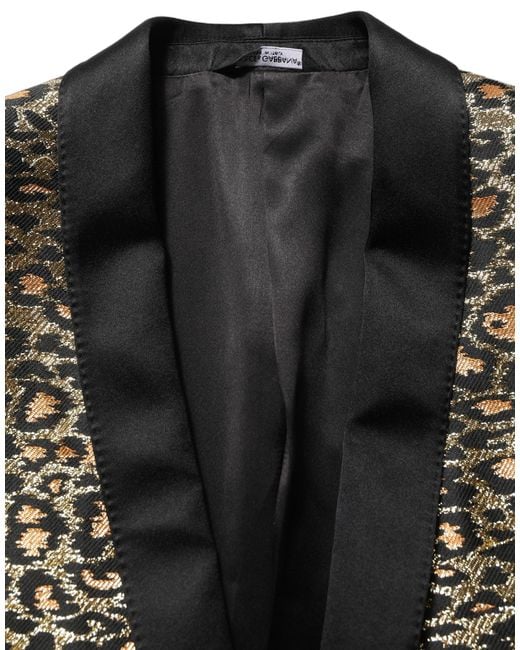 Dolce & Gabbana Black Leopard Single Breasted Coat Jacket Clothing for men