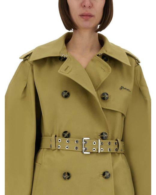 Ganni Green Trench Midi