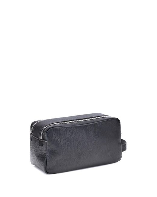 Brunello Cucinelli Blue Pebbled Leather Beauty Case for men