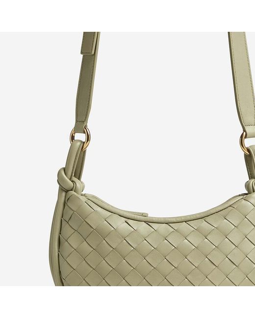 Bottega Veneta Metallic Leather Cufflinks Shoulder Bag Lambskin