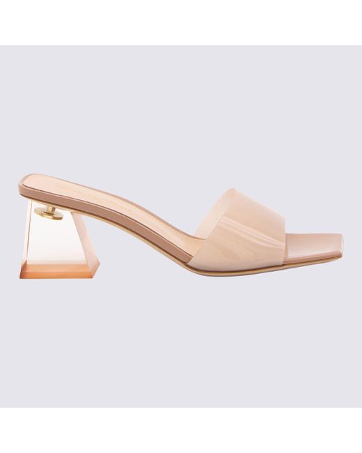 Gianvito Rossi Pink Pvc And Leather Cosmic Sandals