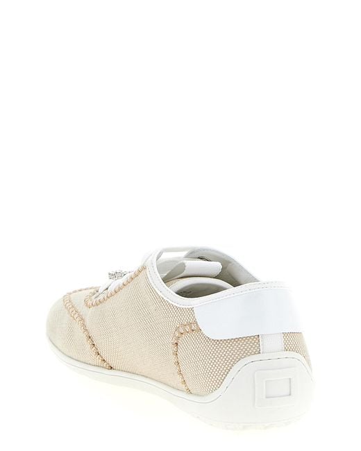 Roger Vivier White Polyamide Low Top Sneakers