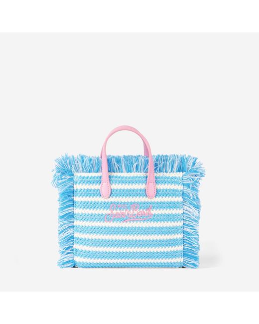 Mc2 Saint Barth Mini Vanity Straw Bag With Embroidery And Stripes in