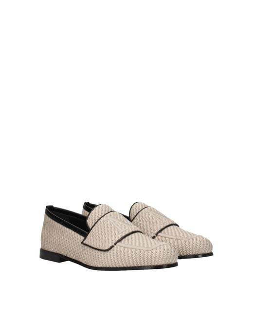 Max Mara Natural Fabric Slip-On Loafers