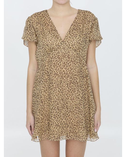Céline Natural Leopard-print Mini Dress