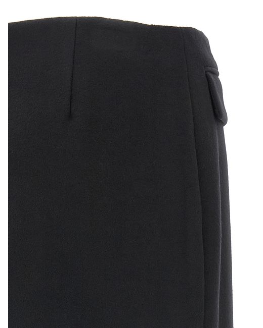 Ferragamo Black Cashmere Wool Skirt