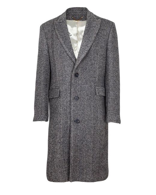 Golden Goose Deluxe Brand Gray Single-Breasted Wool Coat for men