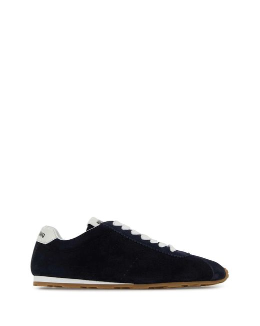 Miu Miu Black Suede Plume Sneakers