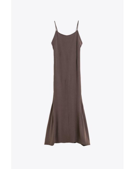 Our Legacy Brown Naiad Dress Chocoalte Lyocell Long Dress With Flared Bottom