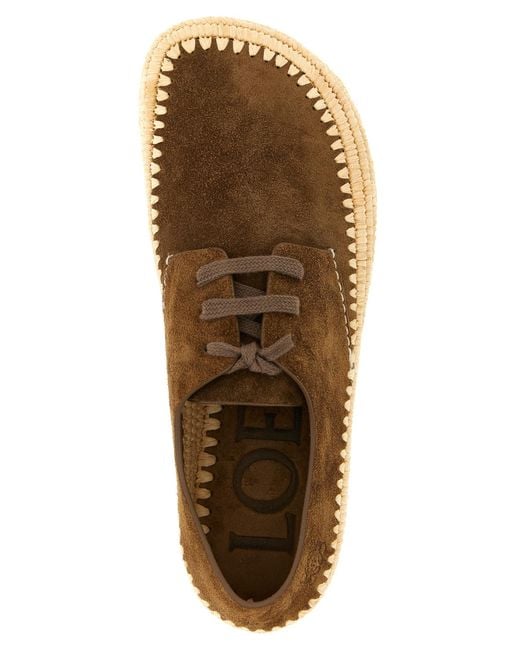 Loewe Brown Calfskin Espadrilles Shoe for men