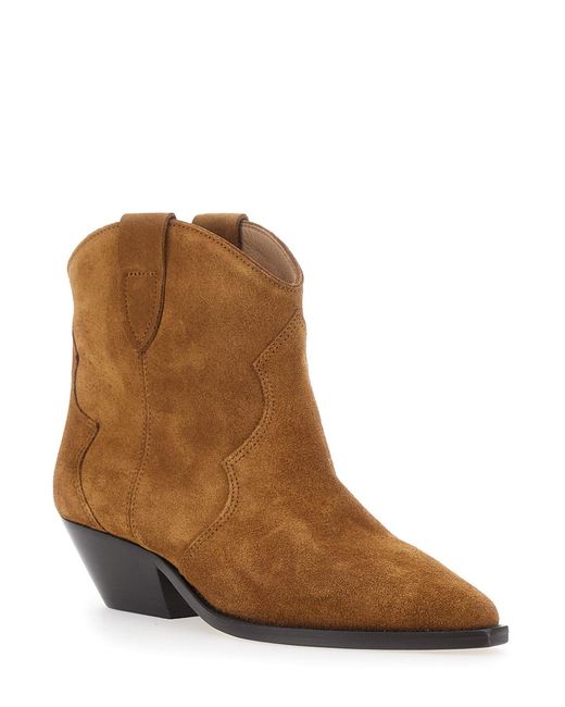 Isabel Marant Brown Ankle Boots Dewina Suede