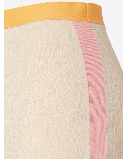 Fendi Natural Skirt Cotton And Silk