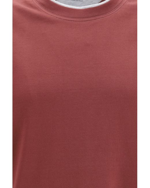 Brunello Cucinelli Red Cotton T-Shirt T-Shirts for men