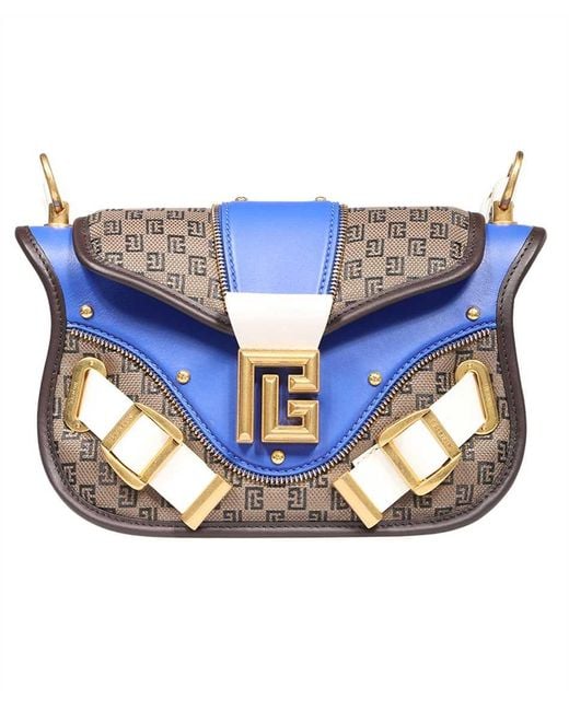 Balmain Blue Fabric Shoulder Bag