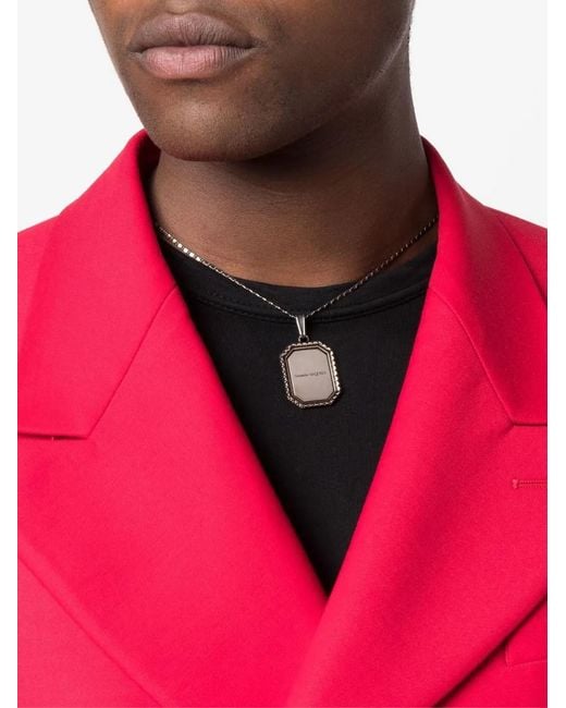 McQueen Blue Plate Medallion Cameo Chain Necklace Accessories Jewelry for men