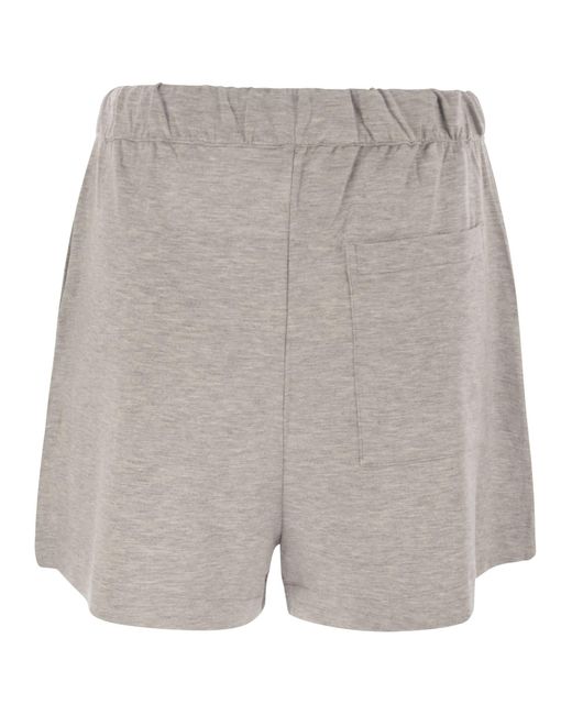 Majestic Filatures Gray Shorts With Drawstring Waist
