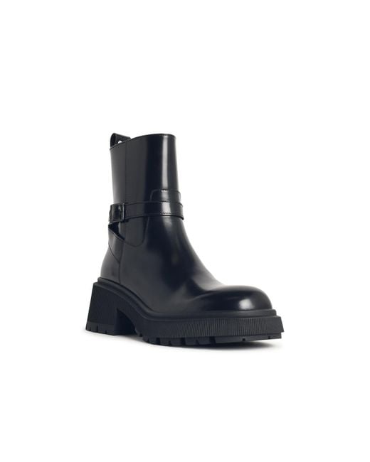 Jimmy Choo Blue Conny Flat Leather Ankle Boots
