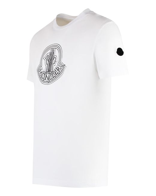 Moncler White Cotton Crew-Neck T-Shirt for men