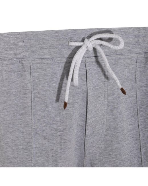 Brunello Cucinelli Gray Drawstring Track Pants for men