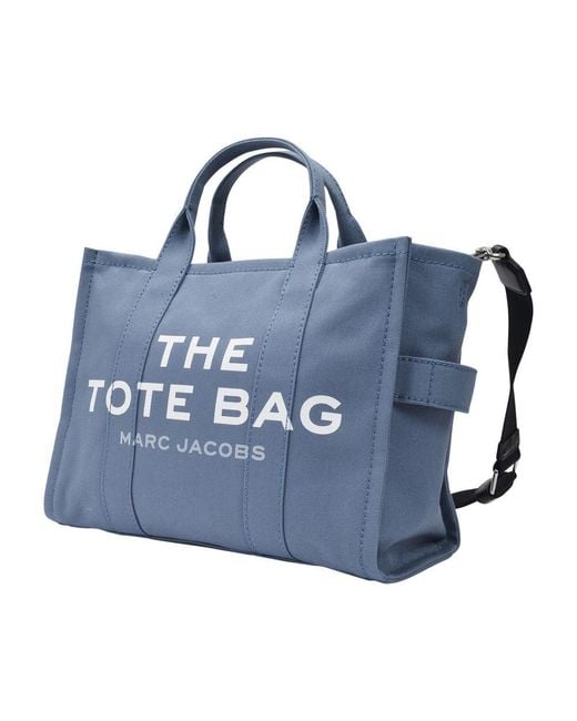 Marc Jacobs Blue Medium Traveler Tote Bag Shadow Cotton Totes-Shopping-Bags