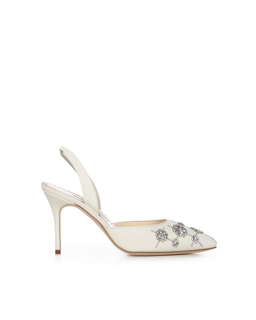 Manolo Blahnik White With Heel Silk