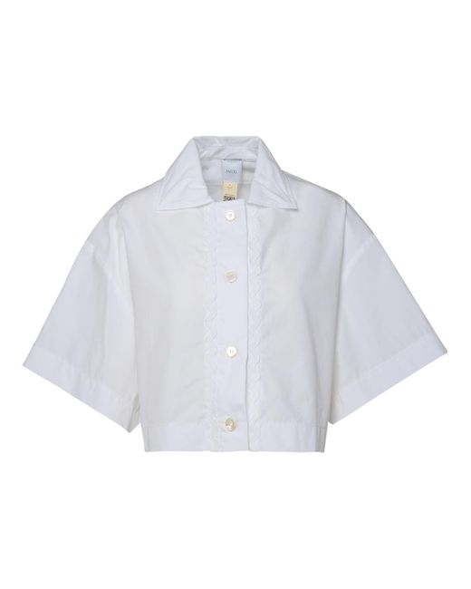 Patou White Short Shirt With Decorations