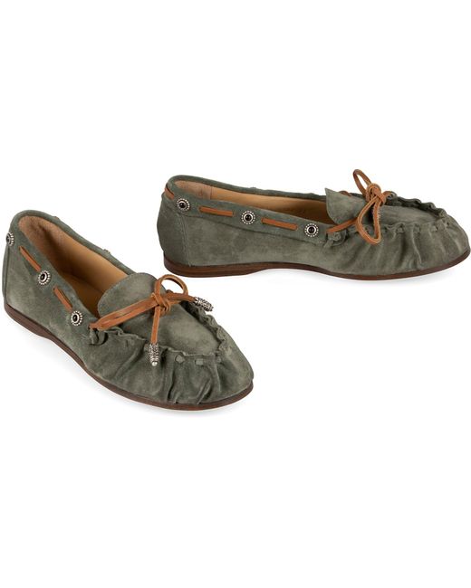 Sartore Green Suede Loafers