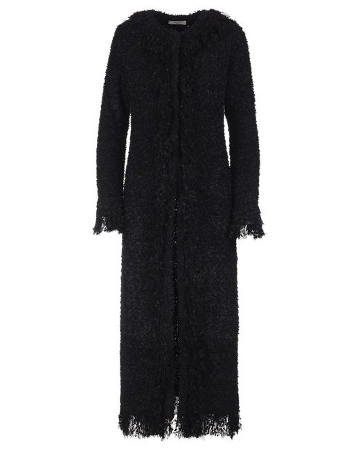 Charlott Long Coat In Black Mongolia Wool | Lyst