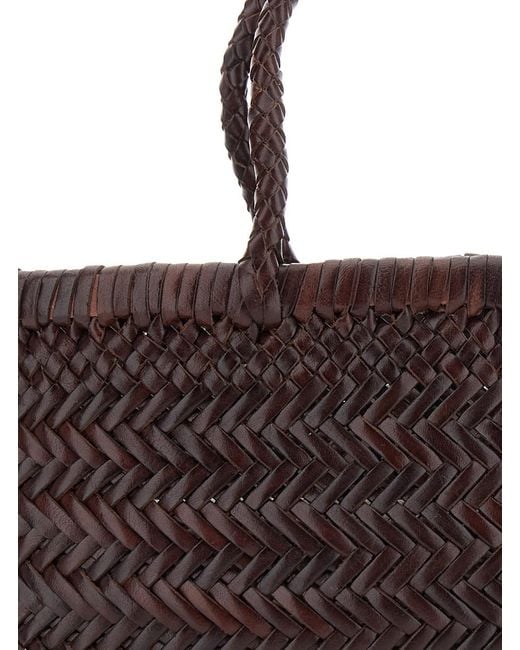 Dragon Diffusion Brown Basket Bag Mini Flat Gora Leather Handbags