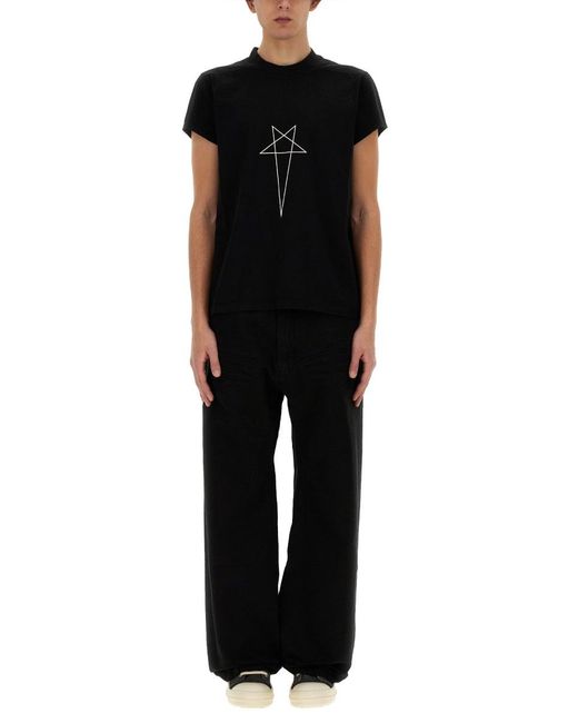 Rick Owens Black T-shirt With Print for men