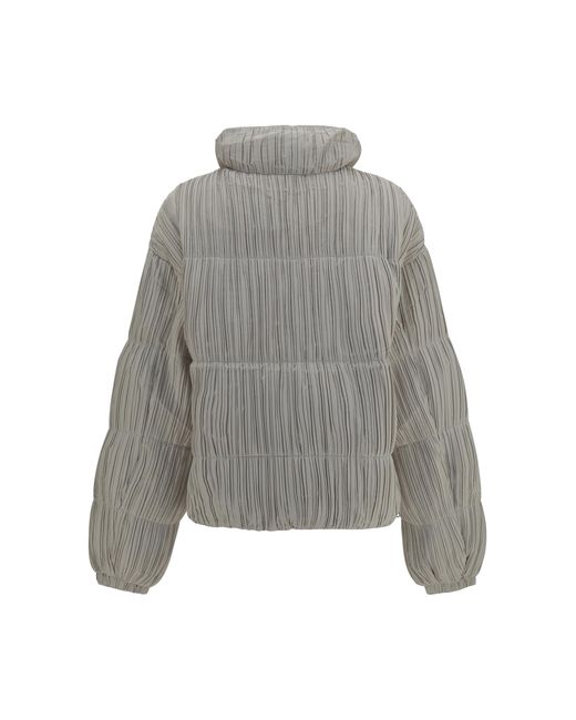 GONGDID DESIGN Gray Reversible High-Neck Puffer Jacket