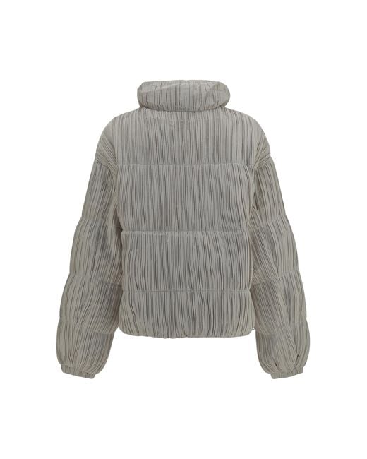 GONGDID DESIGN Gray Puffer Jacket Reversible High-Neck Inner Goose Down