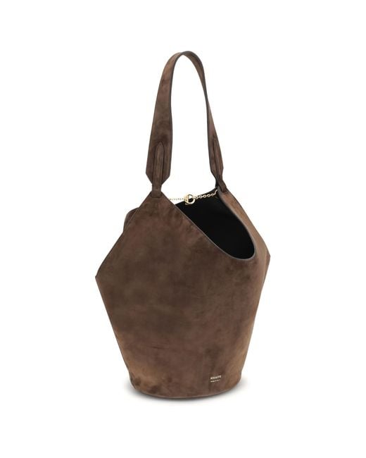 Khaite Brown Lotus Small Shoulder Bag Calf Leather Bos Taurus