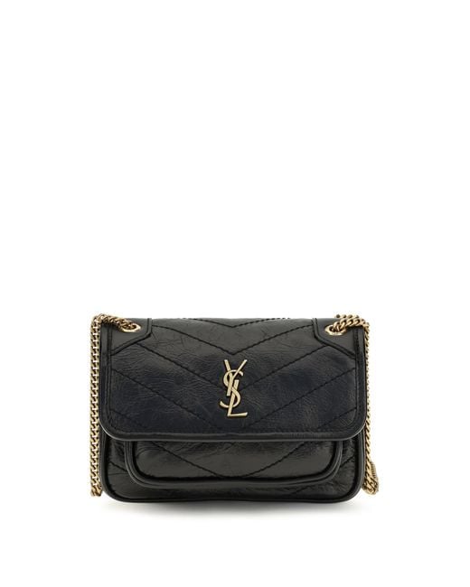 Saint Laurent Black Mini Niki Leather Shoulder Bag