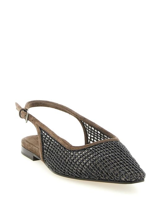 Brunello Cucinelli White Calfskin Ballet Flats
