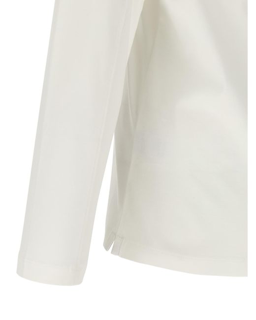 Brunello Cucinelli White Chimney Neck T-Shirt for men