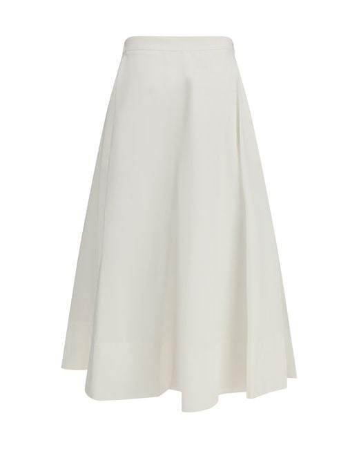 Cruna White Skirt Full-Length Cotton