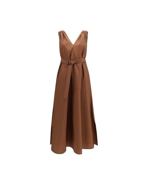 Brunello Cucinelli Brown Polyamide Casual Dress