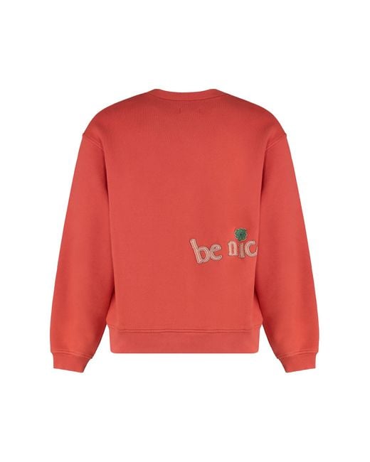 ERL Red Cotton Crew-Neck Sweatshirt for men