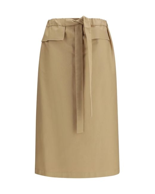 Fabiana Filippi Natural Cotton Midi Skirt Cotton; Elastane