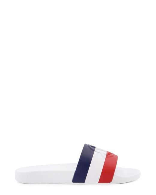 Moncler White Basile Rubber Slides for men
